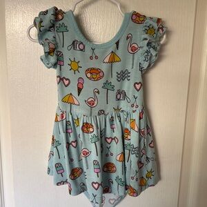 Little Sleepies Pool Party Twirl dress with Bodysuit in 12-18